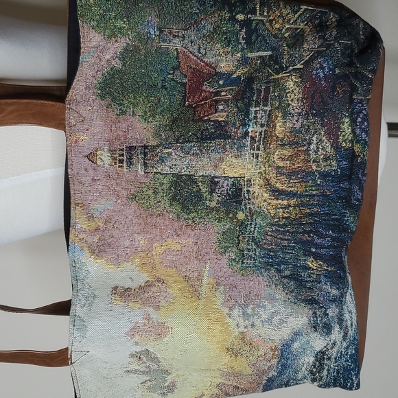 Thomas Kinkade Print Tapestry Tote Bag - Picture 2 of 8
